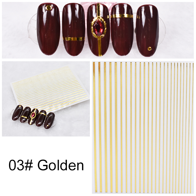 Sticker unghii 03# Gold linii nailsfirst.ro imagine noua